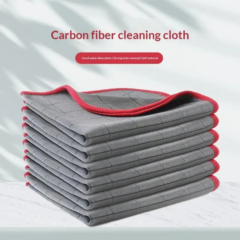 ㈅ 1 chiffon de nettoyage en microfibre de carbone, sans peluches, réutilisable, pour cuisine, vaisselle, vitres, polissage sans traces, chiffon miracle