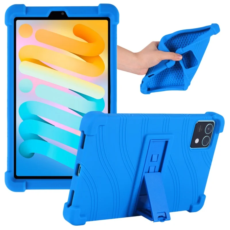 

4 Thicken Cornors Silicone Cover with Kickstand For Teclast M50 Mini (2024) Case 8.7" Tablet PC Shockproof Protector Funda