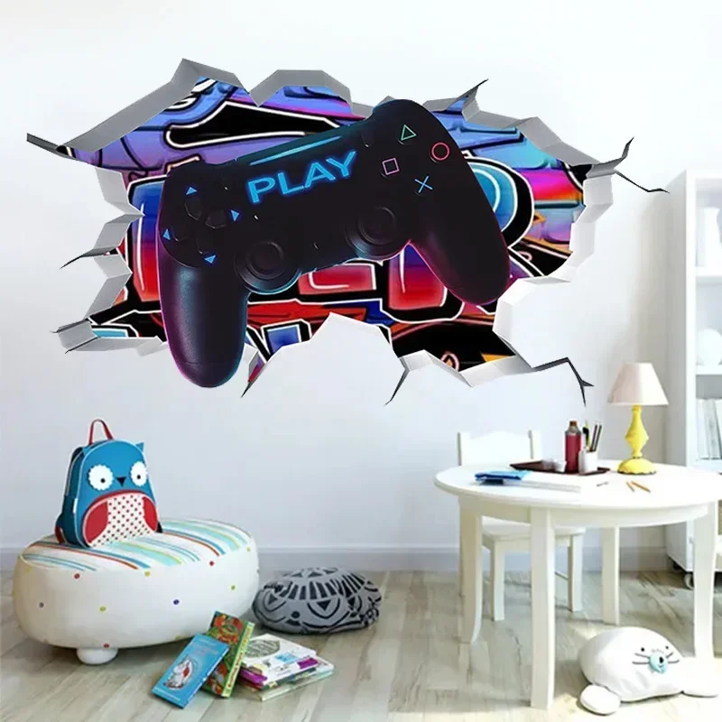 우주 별이 빛나는 하늘 게임 핸들, 게임 존 비디오 게임 장식, 빛나는 창조적 장식, 어두운 벽에 빛나는 생활 스티커 