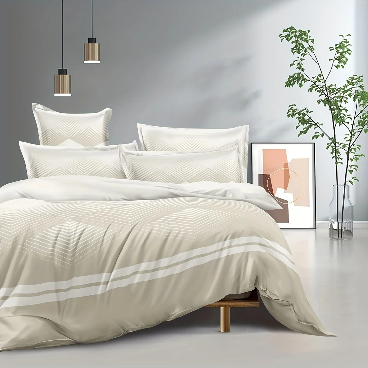 مجموعة غطاء لحاف مخطط بشبكة ماسية عالية الدقة بنمط زهور سوداء تتضمن غطاء لحاف واحد و2 كيس وسادة مثالي لجميع المواسم