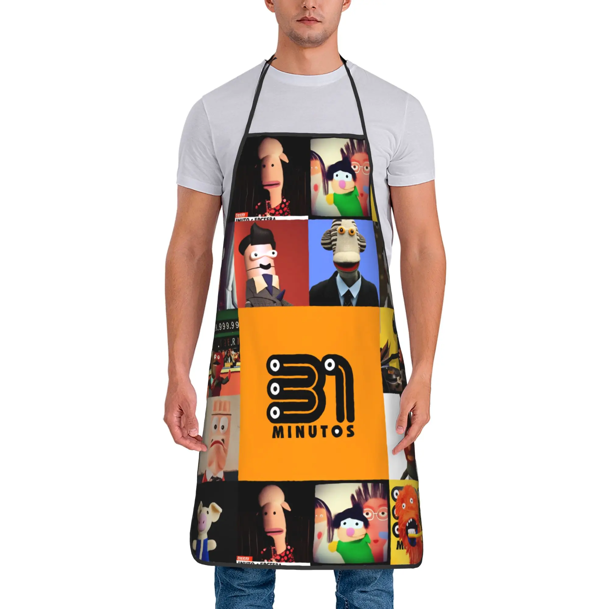 Delantales de cocina personalizados sin bolsillo para adultos, accesorios de cocina para el hogar, delantales de skits de Comedy 31 Minutos