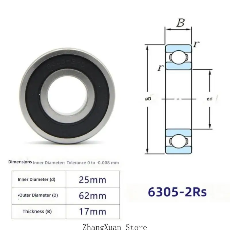 Geräuscharmes Rillenkugellager aus Metall, doppelt geschirmt, Miniatur-Skateboard-Kugellager mit Rillen für die Industrie 3XUF – Detail 9