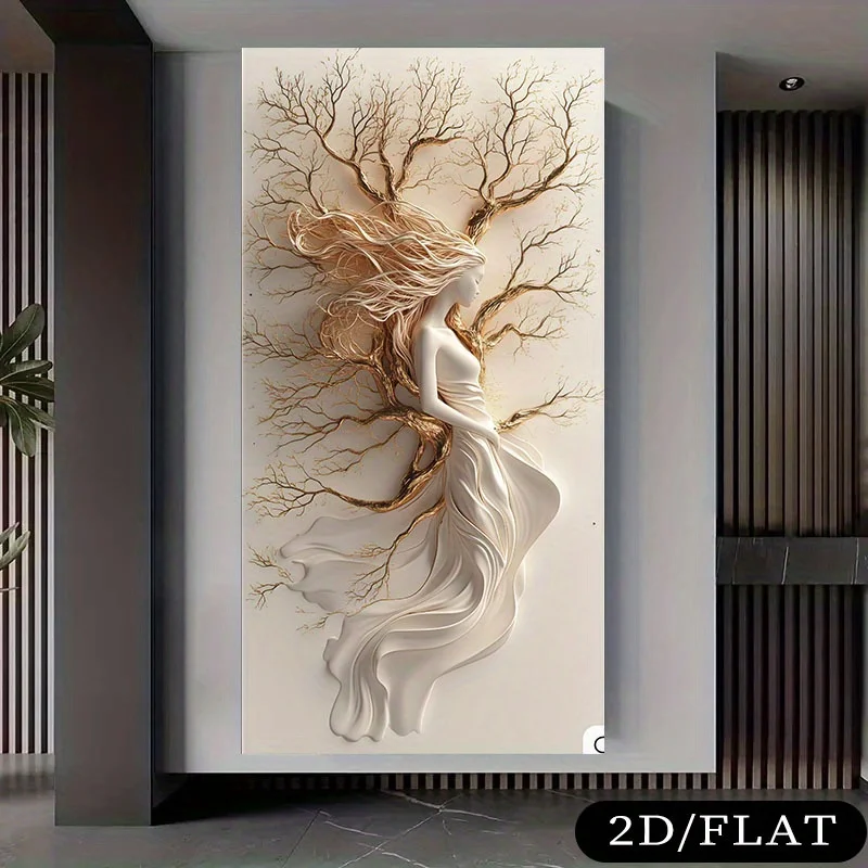 1pc Extra Large Tree of Life Canvas Painting Modern Minimalist Wall Art Poster, Large Living Room, Bedroom, Office Decor Artwork