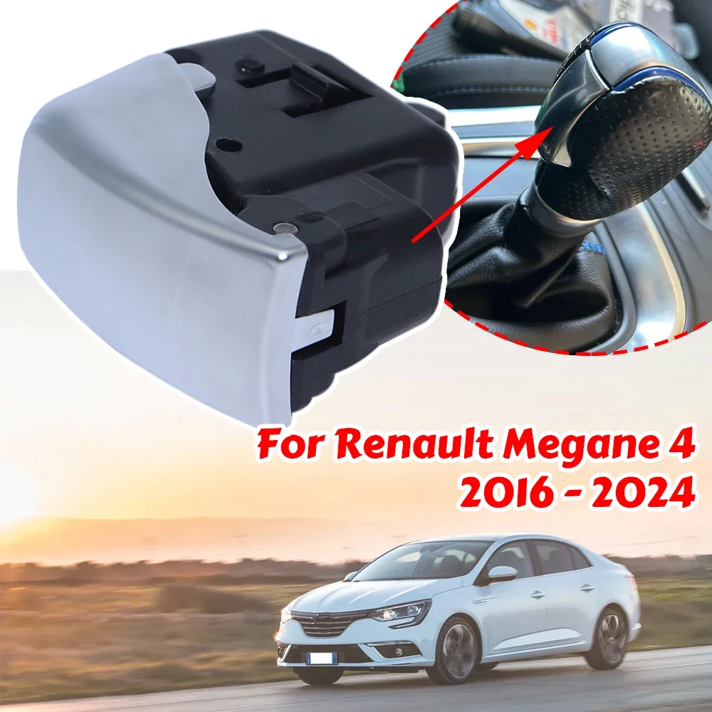 

For Renault Megane 4 Automatic Gear Shift Knob Replacement Button Gearstick Repair Shifter Lever Chrome Interior Latch 2016-2024