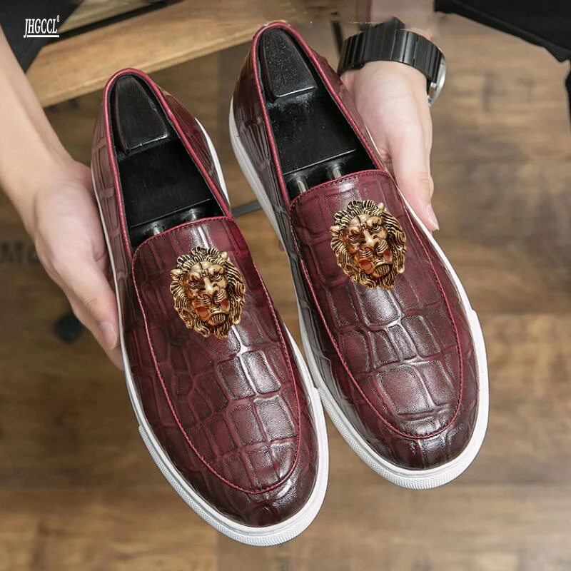 Large size mens casual business office formal dress breathable leather shoes slip-on lazy shoe flats Zapatos Hombre A3