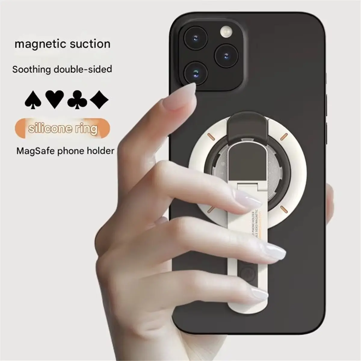 حامل هاتف مغناطيسي، حامل حلقة هاتف من الألومنيوم لقبضة الهاتف مع 360 درجة ° دوران الإجهاد الإغاثة حامل الهاتف أ #1