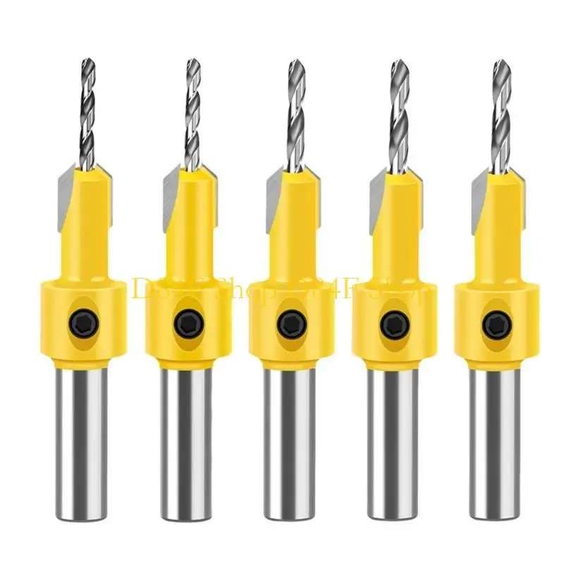 D84F 5/7Pcs 8mm Shank Woodworking Countersink Drill Bits Router Bit Screw