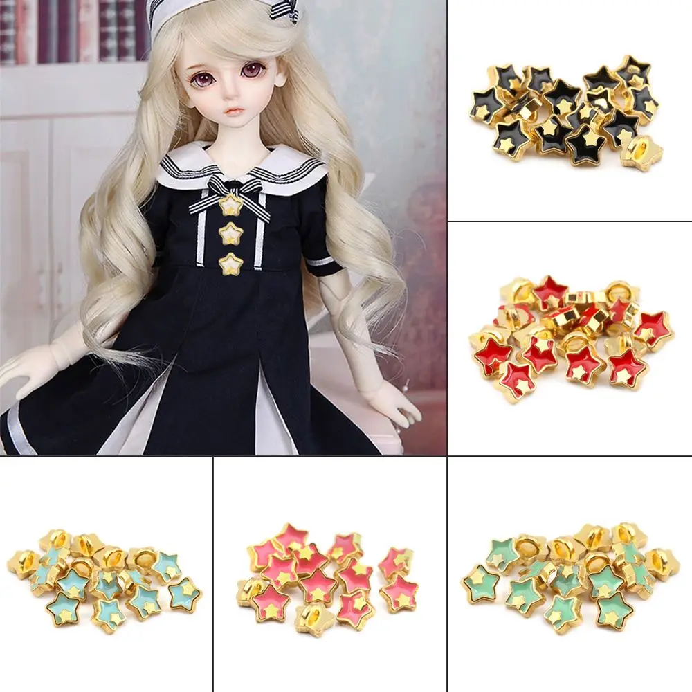 20pcs Cute Girl Gift Dollhoues Miniature Craft Accessories DIY Doll Clothes Mini Buttons Clothing Sewing Buckle Metal Buckles