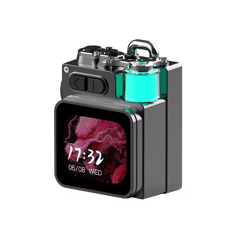 

Wireless Metal Mechanical Speaker With LED Display Screen RGB Desktop Subwoofer Support Calendar Alarm Clock New 1PCS