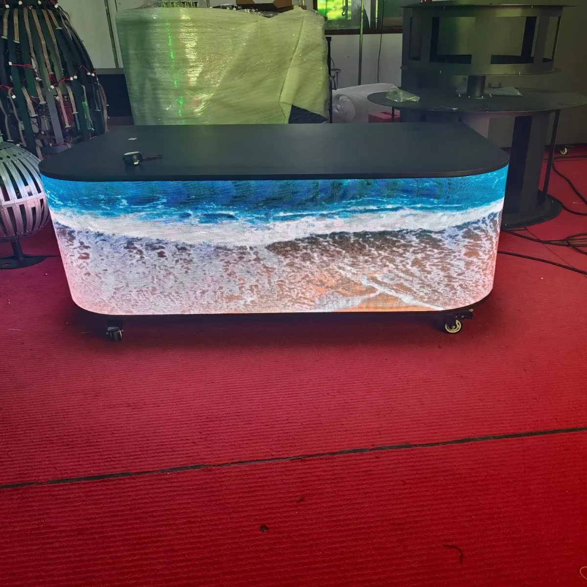 LED indoor exhibition front desk bar DJ table worktable full color flexible display