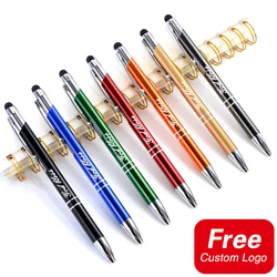 5Pcs Customized Logo Metal Ballpoint Pen Personalized Engraving Name Student Teacher Gift TouchScreen Stationery Office Supplies