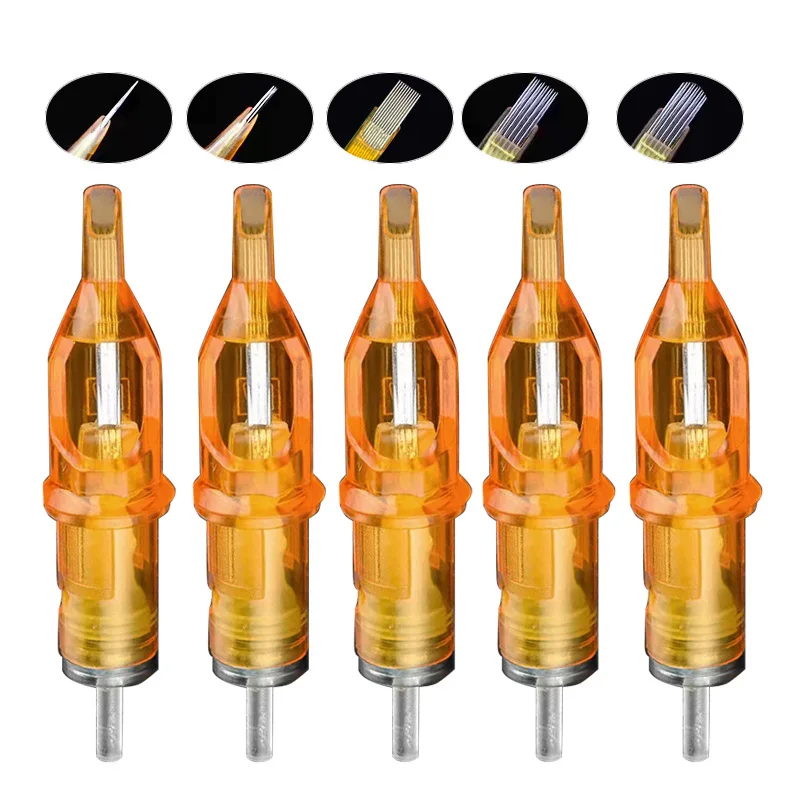 Disposable Tattoo Nozzle Tips Yellow Plastic Steriled Assorted Permanent Makeup Needle Tubes Supplies