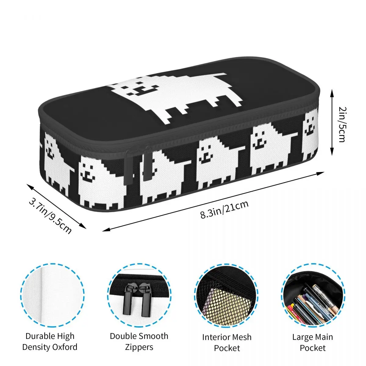 Cão irritante no espaço undertale toby videogame rpg lápis caso menino menina caneta caixa saco de papelaria suprimentos caneta titular saco