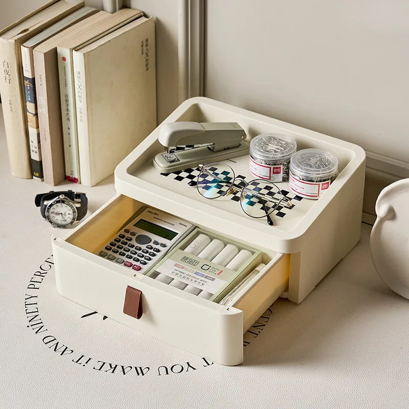 Desktop Drawer Style Multi-layer Storage Box Office Stationery & Cosmetics Organizer Miscellaneous Sorting Bin for Home & Office