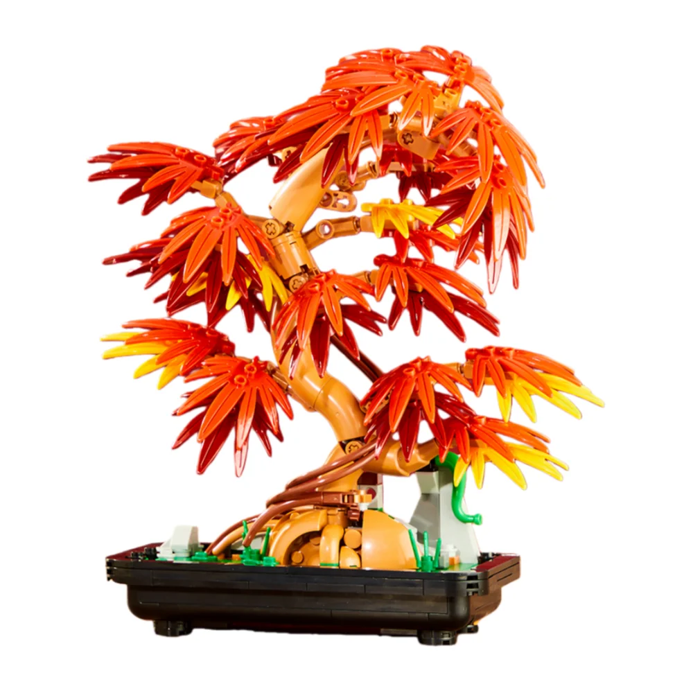 

1023PCS Welcoming Pine Red Leaf 2-in-1 MOC Building Blocks DIY 3D Botanical Model STEM Educational Toy Birthday Christmas Gift