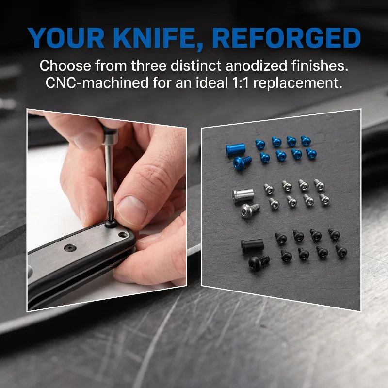 Custom Fit Premium Light Alloy Knife Screw (1 Set) - for BM Mini Adamas 273 Folding Knife, DIY Repair & Replacement Parts