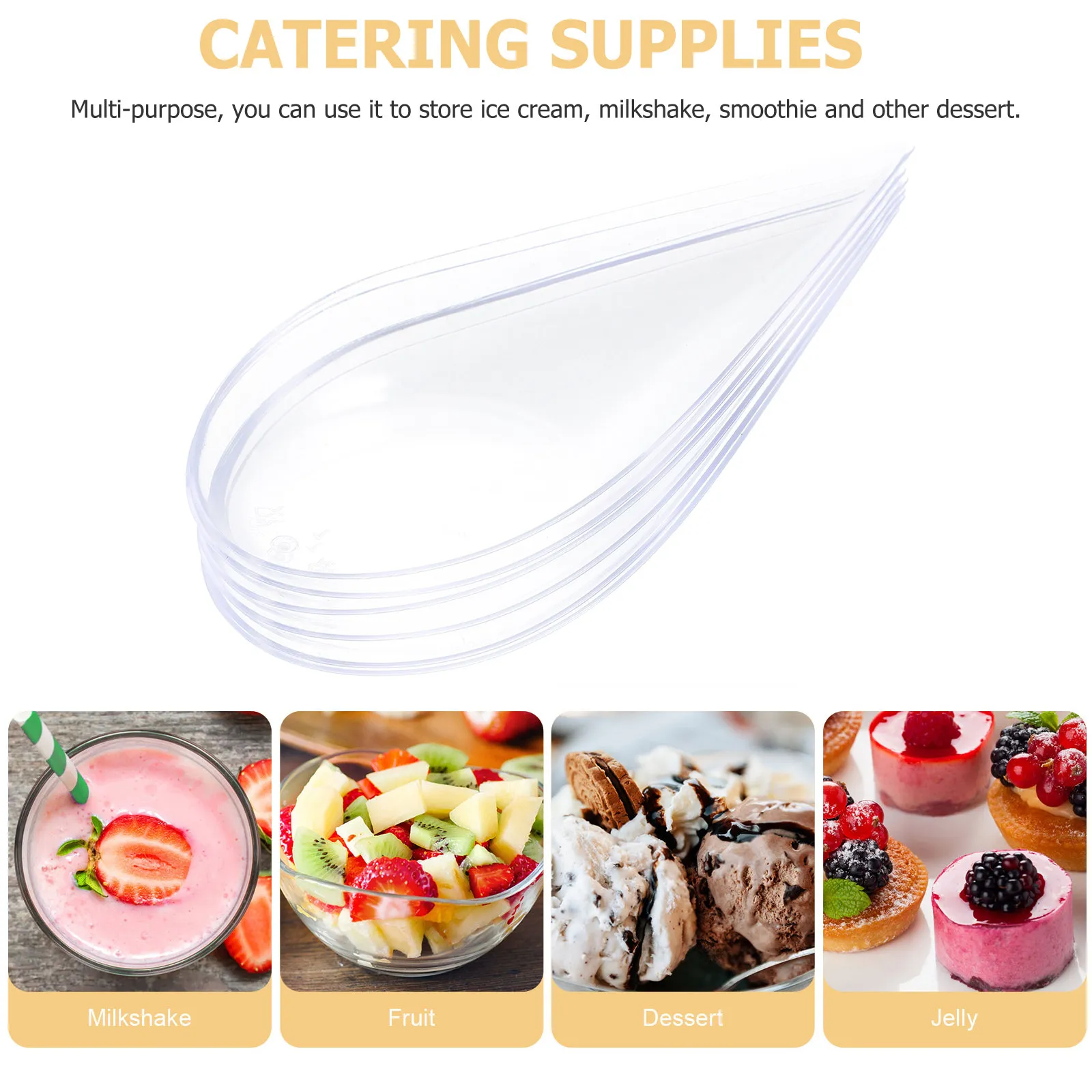 

20/40Pcs Disposable Dessert Spoons Plastic Dinner Appetizer Mini Dipping Sauce Cups With Lids Resuable Demitasse Dessert Holiday
