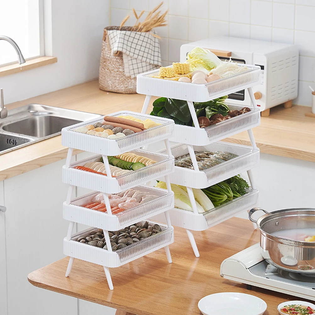 

Hot Pot Draining With Storage Box Foldable Vegetable Serving Plate Reusable Plastic Food Storage Dish Kitchen Supplies Draining