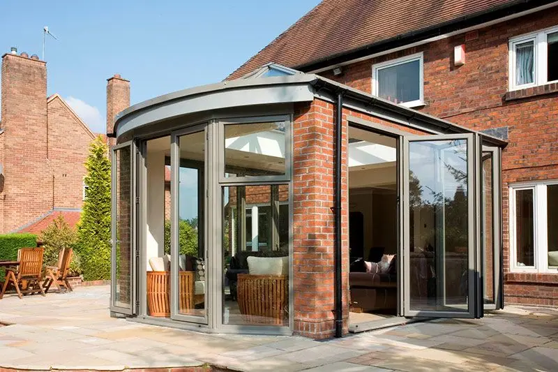 

Modern Aluminum Folding Door High Strength Aluminum Alloy Rust Proof and Durable Perfect for Home Office Balcony Bifold Doors