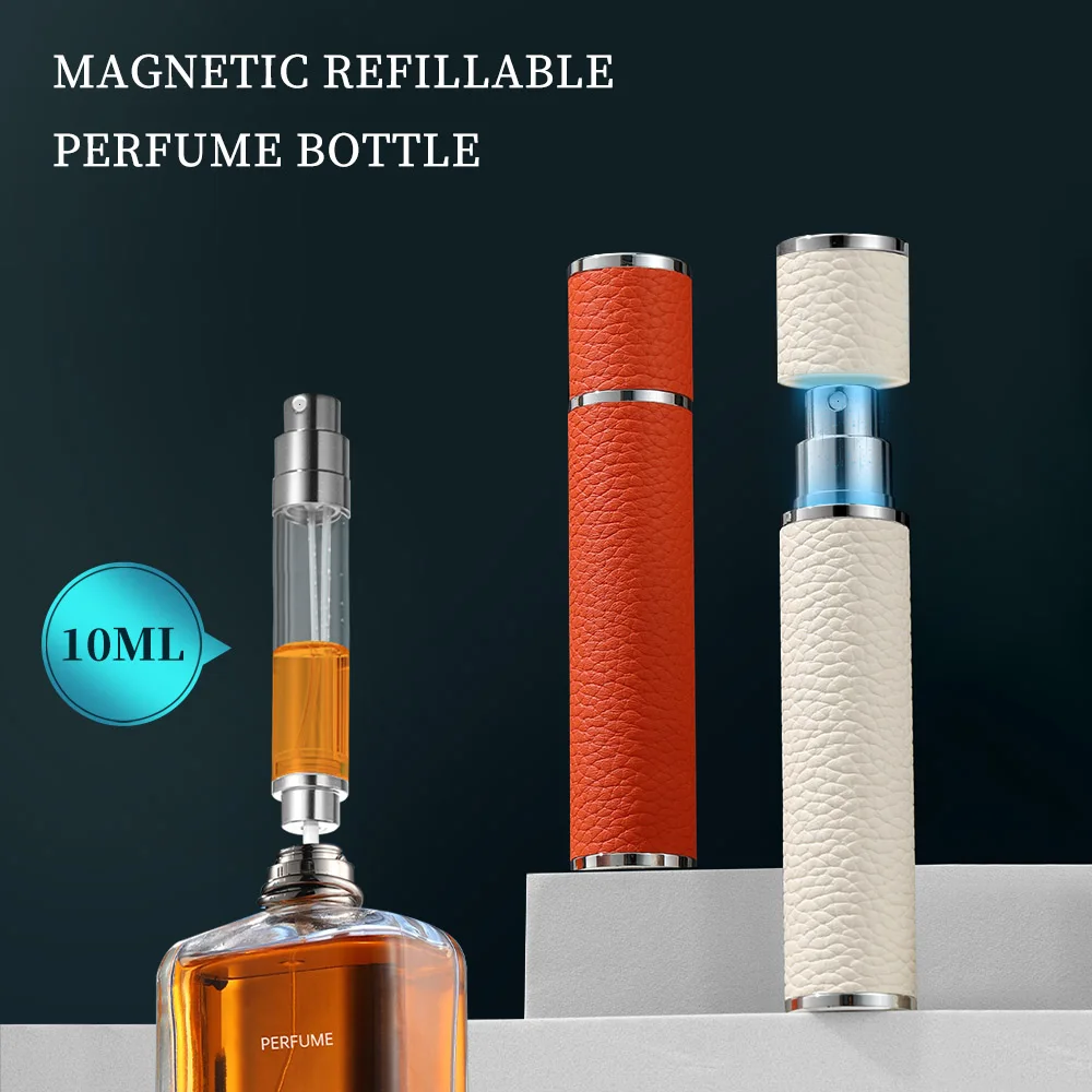 10ml Magnetic Mini Bottom Filling Perfume Spray Bottles Cosmetic Refillable Spray Atomizer Portable Liquid Container Bottle