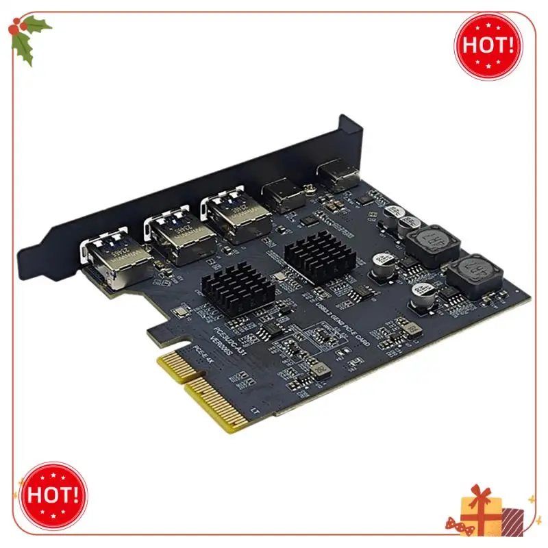 

Durable-PCI Express X4 на 2 порта типа C + 3-портовый адаптер USB3.2 Gen2 10 Гбит/с ASM3142 + чип VL822 Карта расширения USB PCIE