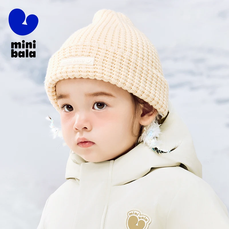 

Mini Balabala Kids Winter Textured Knit Hat Ultra Soft Warm Breathable Beanie for Toddlers