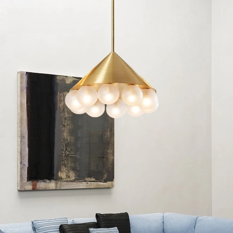 

Minimalist Luxury Italian Designer Light Magic bean Bubble Ball Glass LED chandelier, Ceiling lustre for Kitchen Bar Lighting