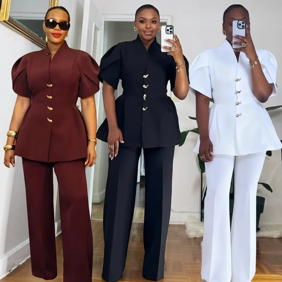 Nouvel ensemble deux pièces élégant et polyvalent pour femme 2025 – Design raffiné et tendance avec boutons uniques