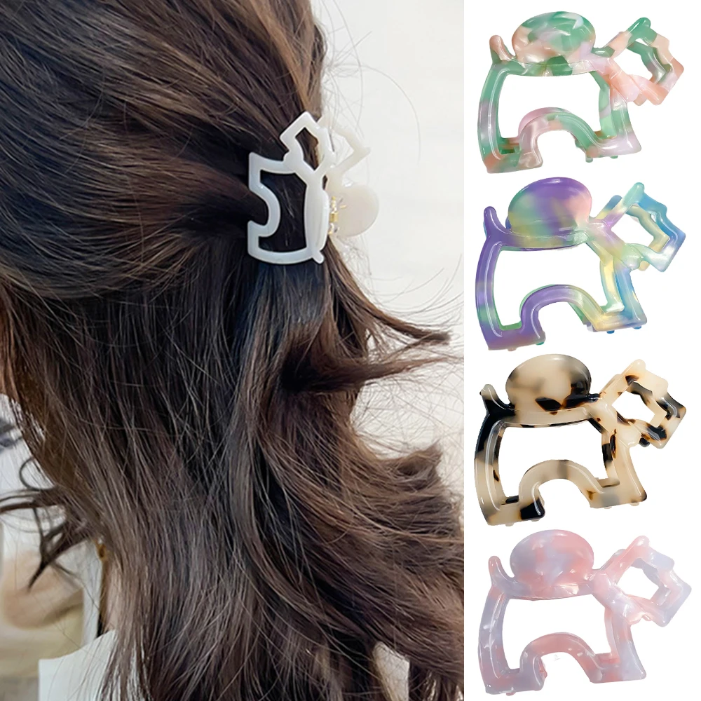 

Fun and Cute Puppy Hollowed Out Acetic Acid Hair Clips Fashionable and Simple Temperament Hair Claws Hair Accessory for Women