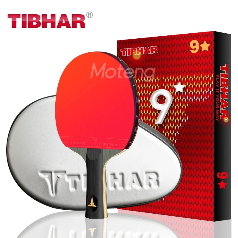 TIBHAR 9 Star Table Tennis Racket Superior Sticky Rubber Carbon Blade Ping Pong Rackets Professional Pimples-in Pingpong Paddle