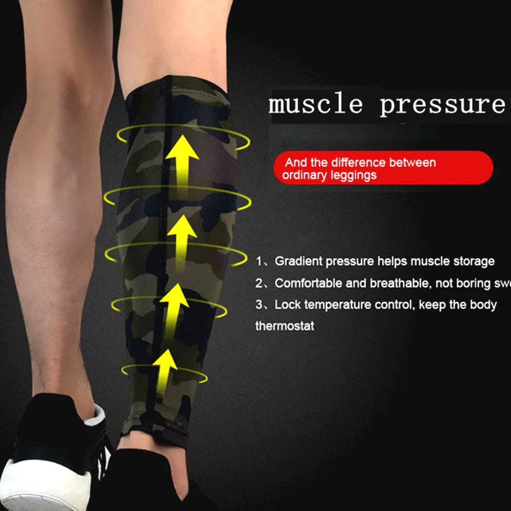 BraceTop 1 PC Sports Safety Football Basketball Leg Sleeve Outdoor Running Compression Calf Sleeves Stretch Leggings Knee Pads