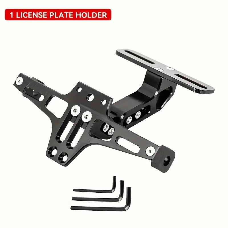 

Motorcycle License Plate Holder, Universal Motorcycle Accessory, CNC Aluminum Alloy Adjustable Motorcycle Tail Light Bracket