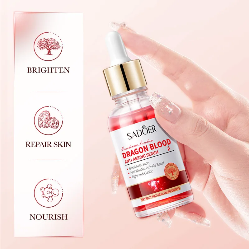 Sadoer ganoderma lucidum dragão sangue soro facial loção hidratante anti rugas controle de óleo rosto essência cuidados com a pele