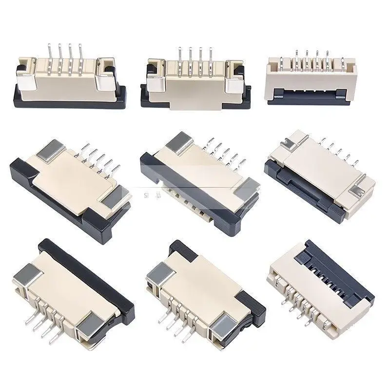 10PCS FPC Connector Cable Socket 0.5/1.0mm Pitch Flip-Top & Drawer Type Top/Bottom Contact Flexible Flat Cable Socket 4-50 Pin