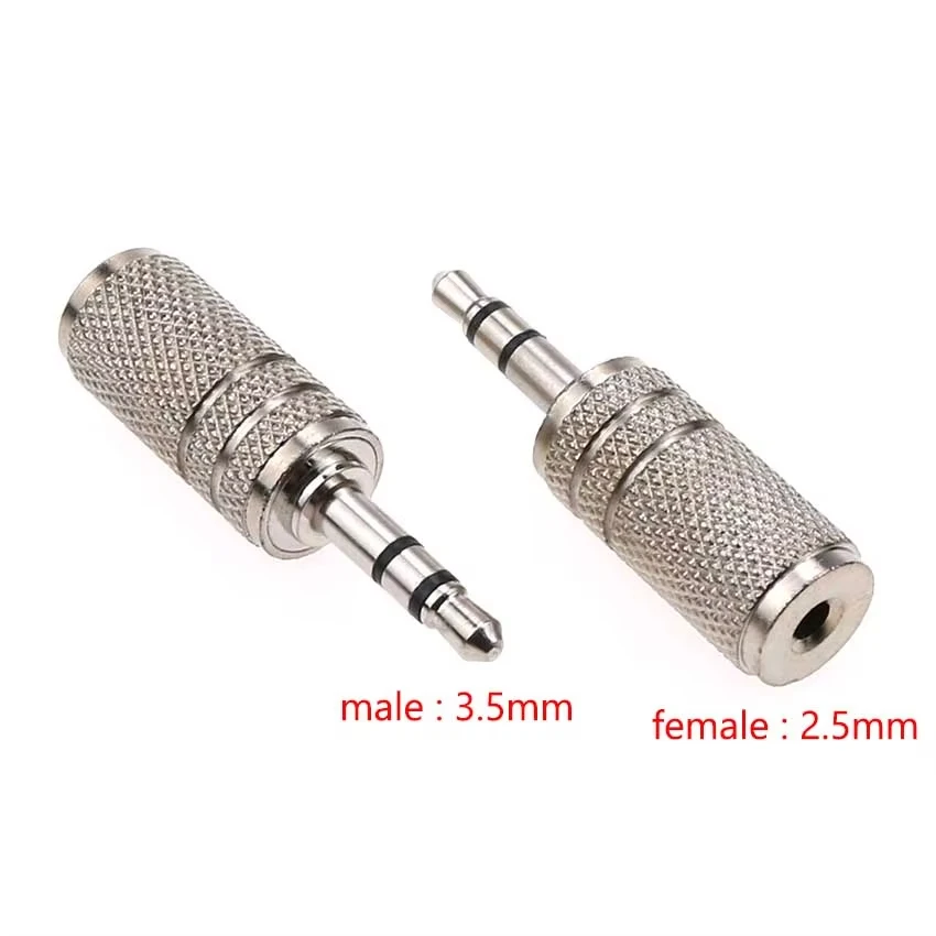 Cltgxdd 1 Stück Gold-/Nickelbeschichteter 3,5-mm-auf-2,5-mm-Stereo-Buchsenstecker auf 2,5/3,5-mm-Stecker Audio-Konverter-Adapter-Verbinder – Detail 4
