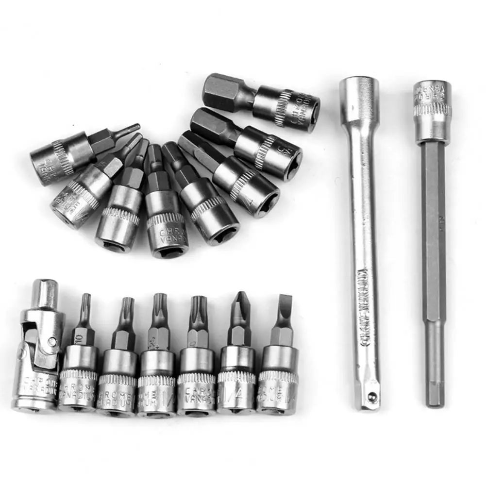 Bicycle Torque Wrenches 19Pcs Durable 1/4 Drive Preset  Drive Socket Ratchet Wrench Kit for Industrial