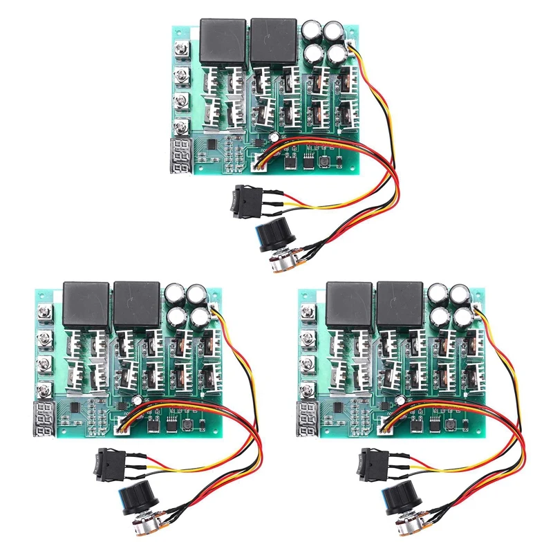 

3X DC 10-55V 12V 24V 36V 48V 55V 100A Motor Speed Controller PWM HHO RC Reverse Control Switch With LED Display