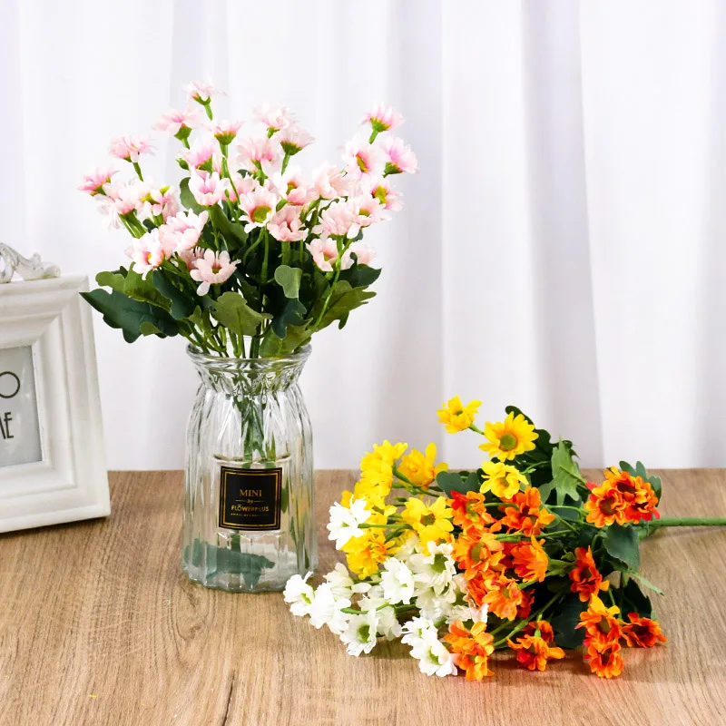 

Artificial Small Daisy Bouquet Decor Dried Flower Arrangement Shooting Pro Chamomile Wedding DIY Room Home Table Garden Decors