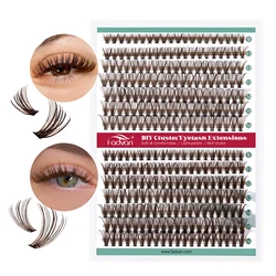 Fadvan Brown DIY Cluster Lashes Mix Colored Individual Lashes Colored Cluster