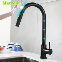 Smart Touch Kitchen Faucets Marrent Stainless Steel Pull Out Kitchen Faucet with Pull Down Hot Cold Kitchen Tap Sensor Faucet