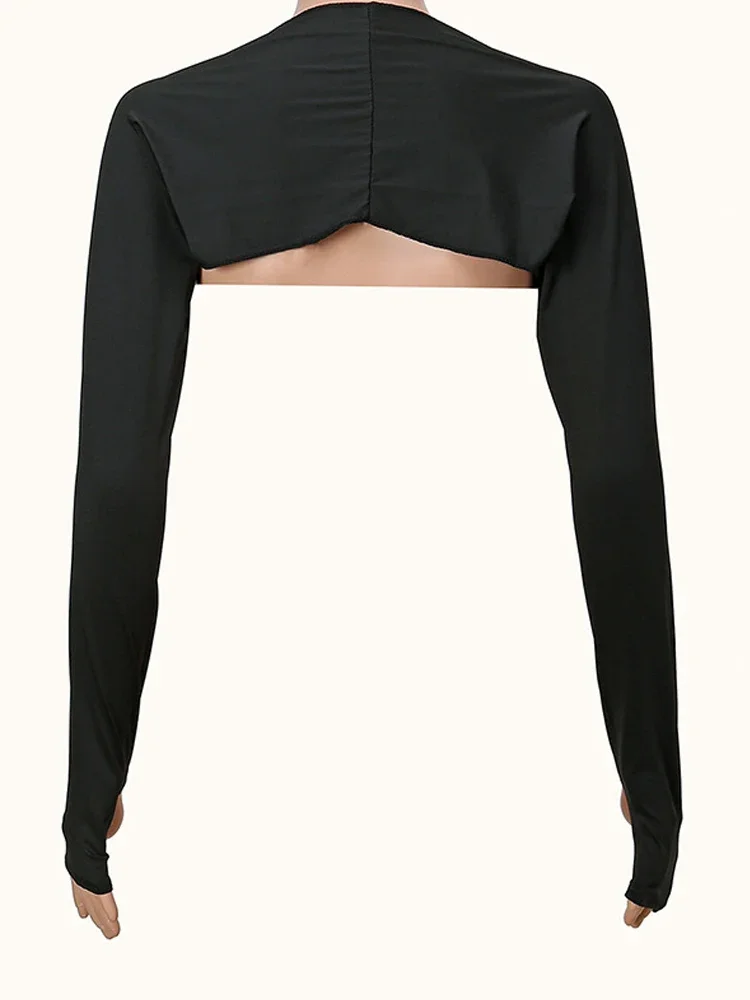 สีทึบแขนยาว Raglan แขนอุ่นแขนมุสลิมเสื้อ \ \ \ \ \ \ \ \ \ \ \ \ \ \ \ \ Cuffs ธรรมดา Shrug เสื้อสเวตเตอร์ถักไหล่ Oversleeves