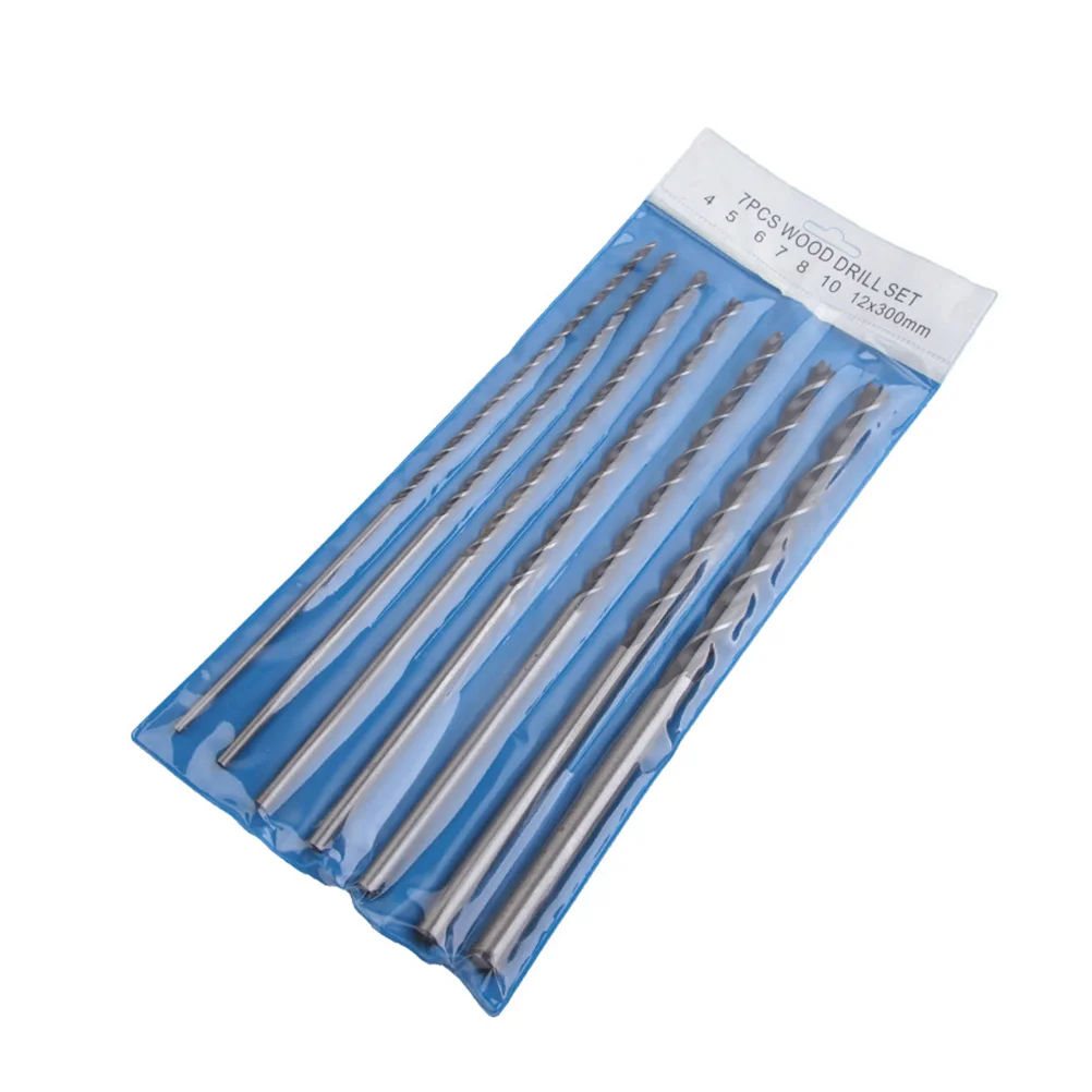

1 set Wood Bit Set High-Grade Steel Three-Point Positioning Spiral Chip Flutes Long Drill Bits For Woodworking Plywood Plastic