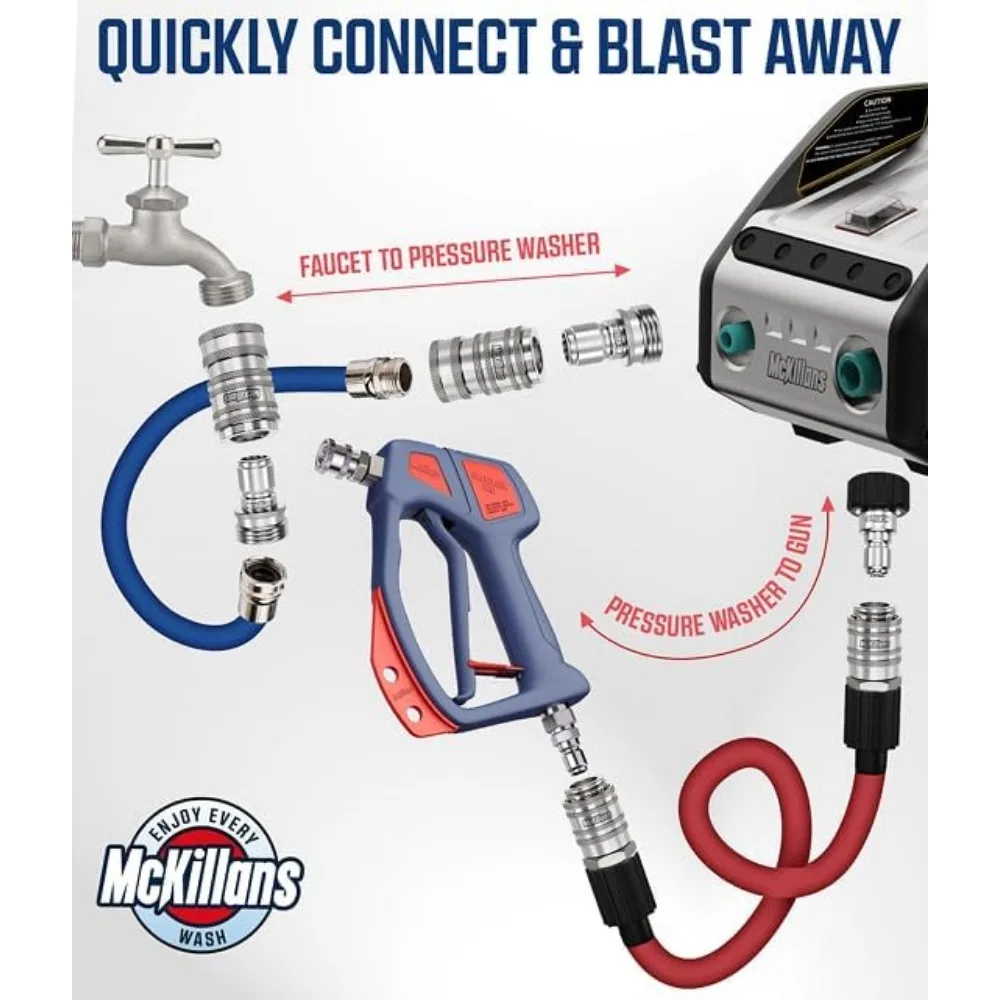 2025 طقم توصيل سريع لغسالة الضغط M22-14mm الأوتوماتيكي - تركيبات من الفولاذ المقاوم للصدأ مكونة من 8 قطع #3