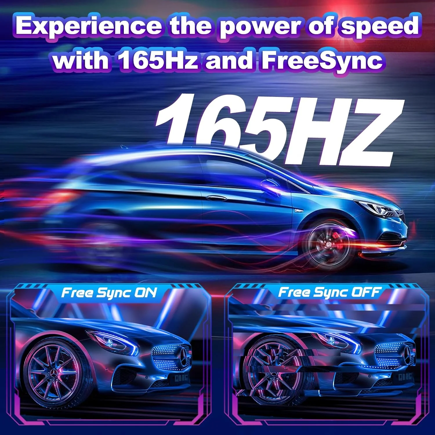 FYHXele Monitor Curvo para PC Gamer de 27 polegadas 1080P/1440P 165Hz Taxa de Atualização 1ms Tempo de Resposta G-Sync Compatível com DP Porta HDMI VESA