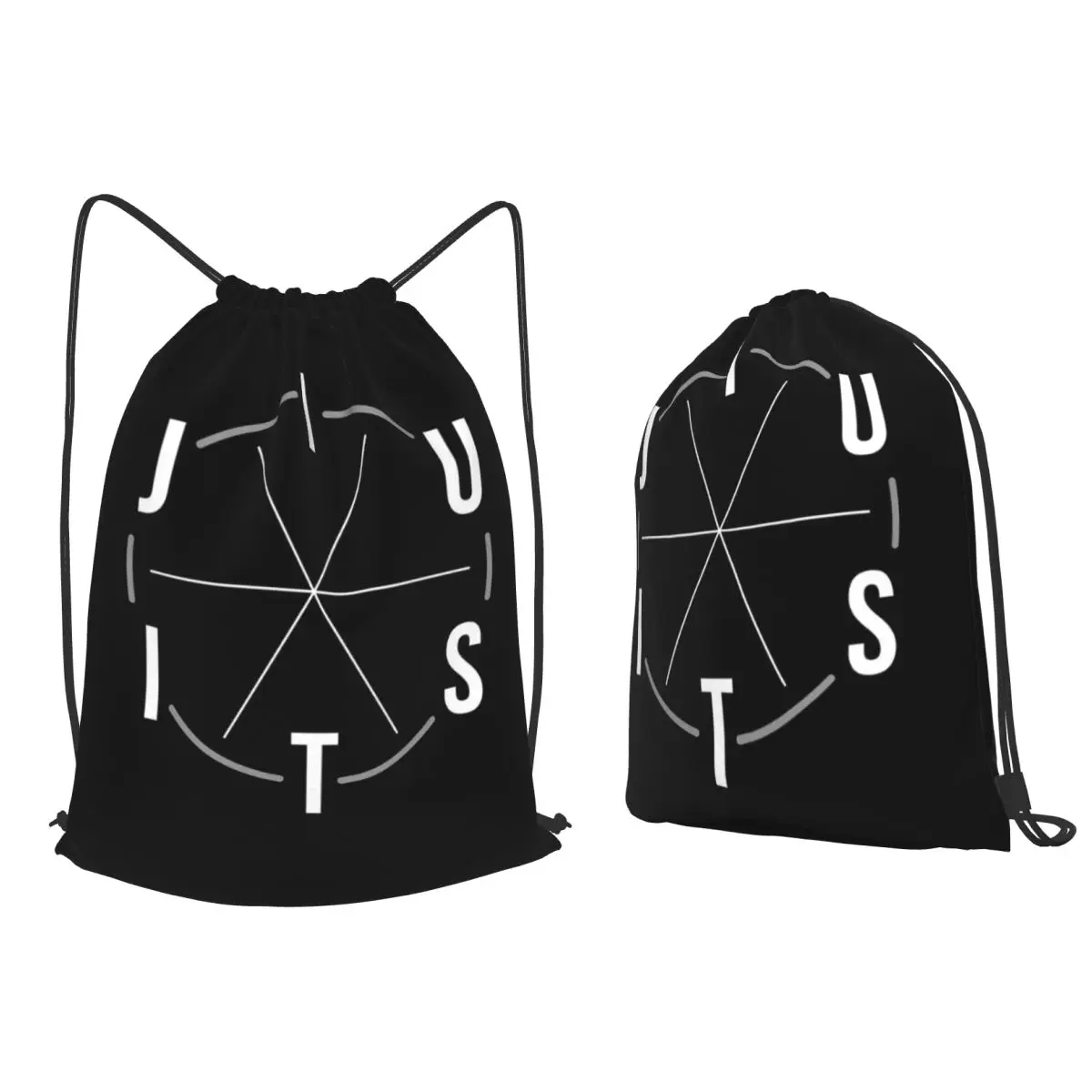 Jiu Jitsu BJJ Circle White Light Backpacks Casual Drawstring Bundle Pocket Sundries Bag Book Bags for Travel Students