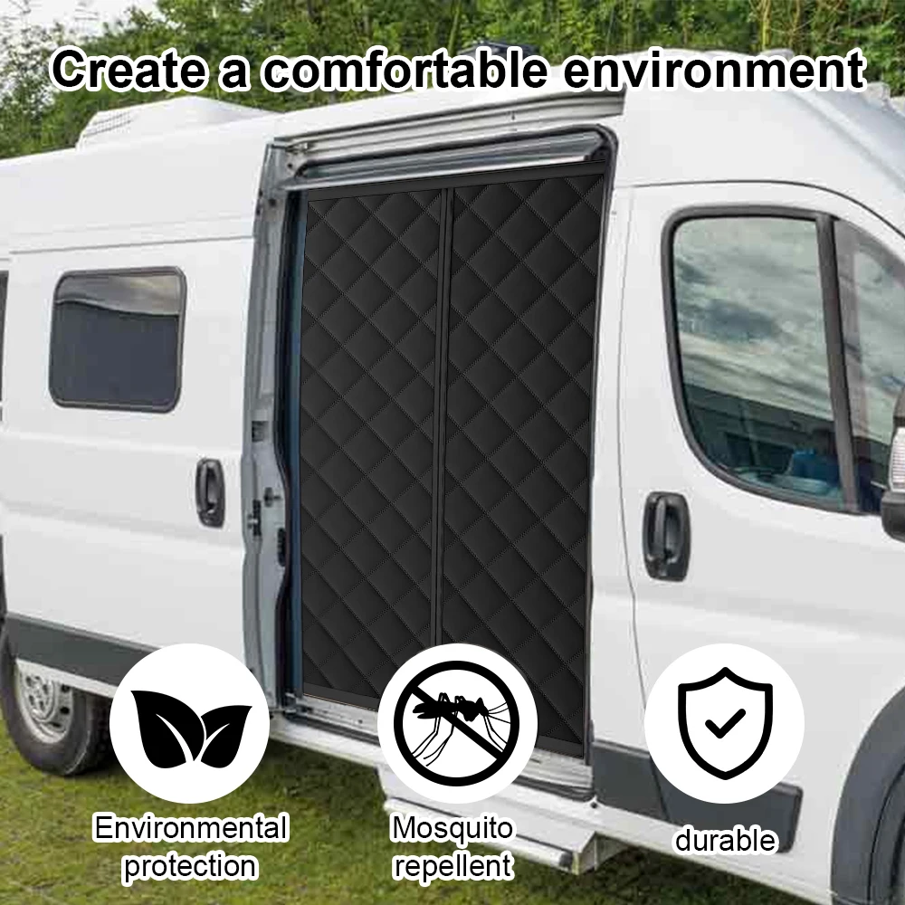 1PC RV Magnetic Thermal Insulated Sliding Door Curtain Insect Mosquito Fly Screen For Fiat Ducato Peugeot Boxer Citroen Relay