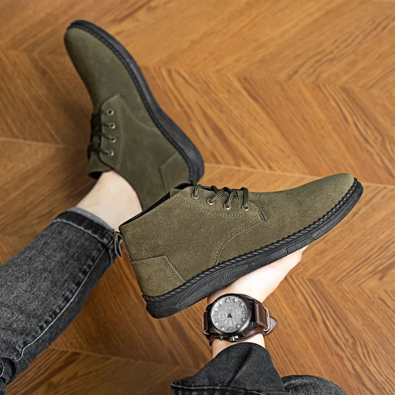 Men Work Boots Spring Autumn Breathable High Top Fashion Casual Shoes Lace Up Outdoor Ankle Boots for Men