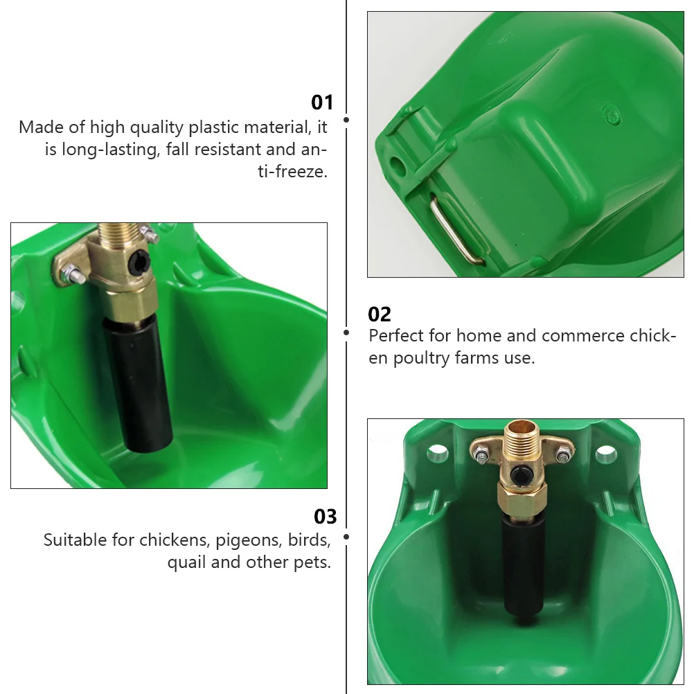 

1 pc Automatic Drinking Bowl Durable Plastic Waterer For Chicken Poultry Farm Lamb Fountain Cup Copper Style Drinker Pet Bird