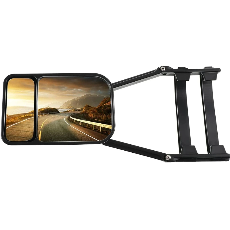 

Clip-on Towing Mirror Trailer Rear View Mirror Extended Adjustable Blind Spot Plane Mirror Flanks for Towing Trailer