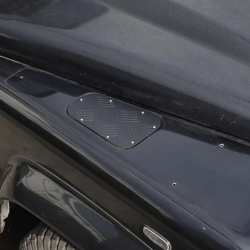 لاند روفر ديفندر 2004-2019 لوحات مؤشر غطاء محرك السيارة على جانبي غطاء محرك السيارة منفذ الهواء غطاء لوحة سبائك الألومنيوم 2 قطعة #4